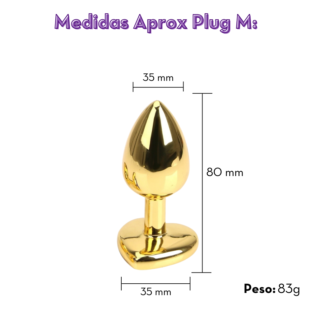 Plug Anal Dourado Em Forma De Cora O Mpa Meame Love