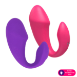 Vibrador de casal com duplo motor em formato de glande por aplicativo MPP1190