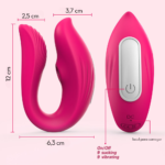 Vibrador de casal com estimulador clitoriano com controle remoto MLVS4523 - Imagem 3